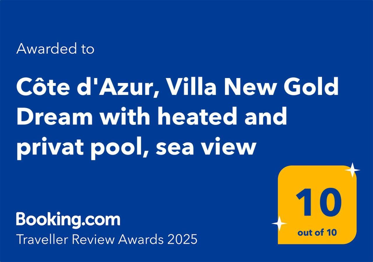 Cote D'Azur, Villa New Gold Dream With Heated And Privat Pool, Sea View Le Rouret Exterior photo